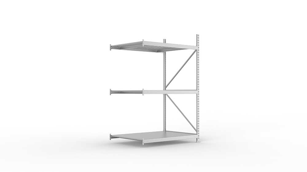 Weitspannregal Anbauregal 220×140×105 cm – Stahlpaneele, verzinkt