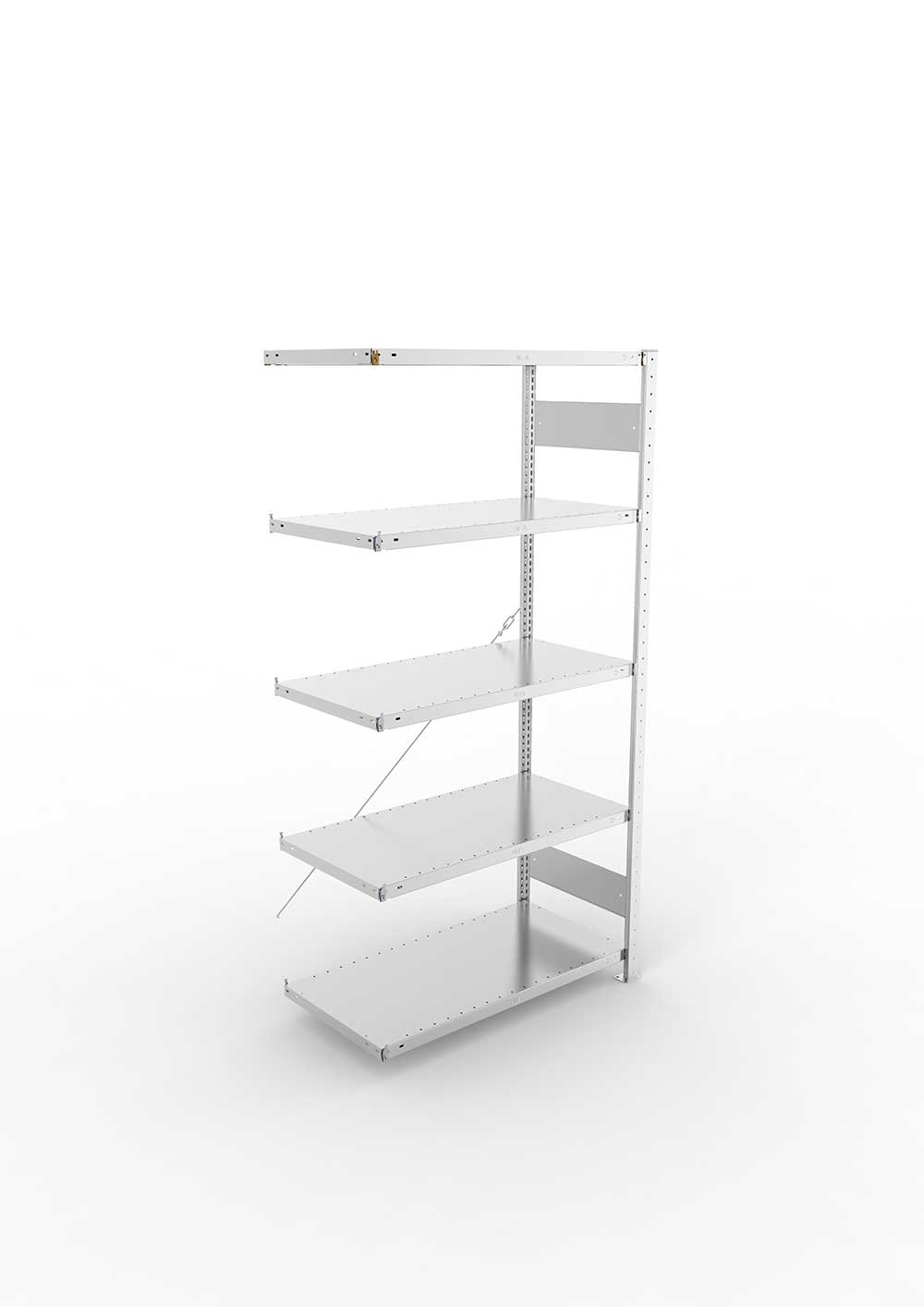Metallregal Pro-Max Stecksystem Anbauregal – 200×100×50 cm, 150 kg, verzinkt, 5 Böden