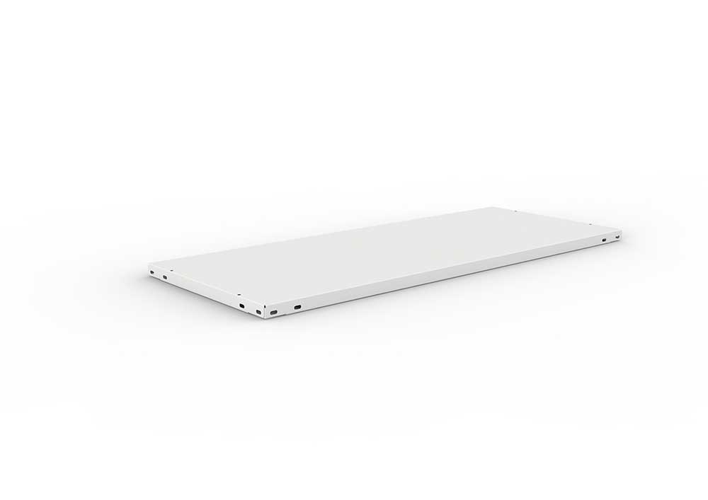 Steckregal und Schraubregal Zusatzboden L-80 1000 x 400 RAL 7035 in der Frontalansicht – ideal für Produktdetails