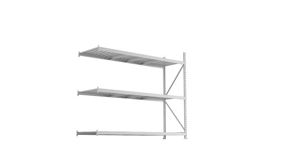 Weitspannregal Anbauregal 220×260×80 cm – Stahlpaneele, verzinkt