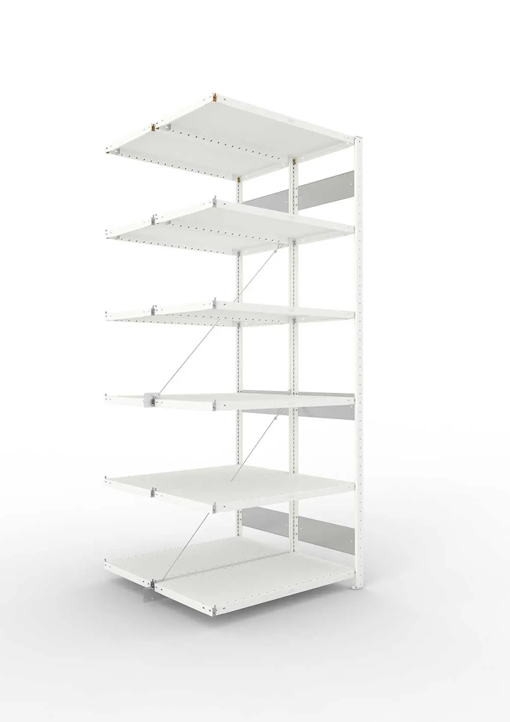 Metallregal Pro-Flex Stecksystem Doppelanbauregal – 250×100×40 cm, 230 kg, RAL 7035