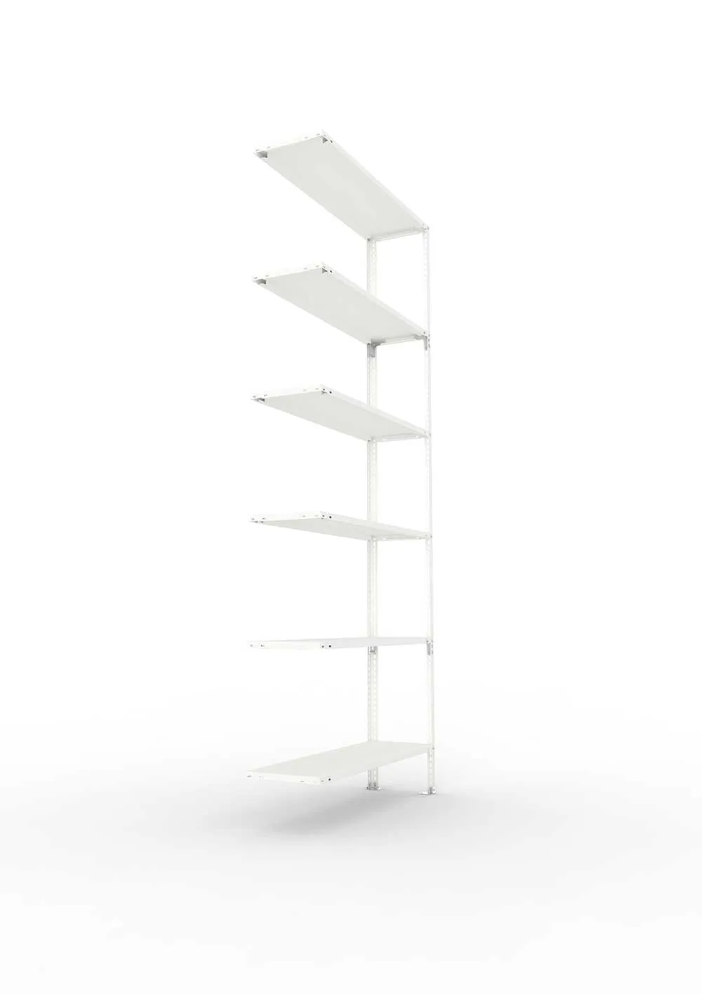 Metallregal FIX 80 Anbauregal für Regalsystem Metall 2500 x 1000 x 300 RAL 7035 kpl. mit 6 Böden