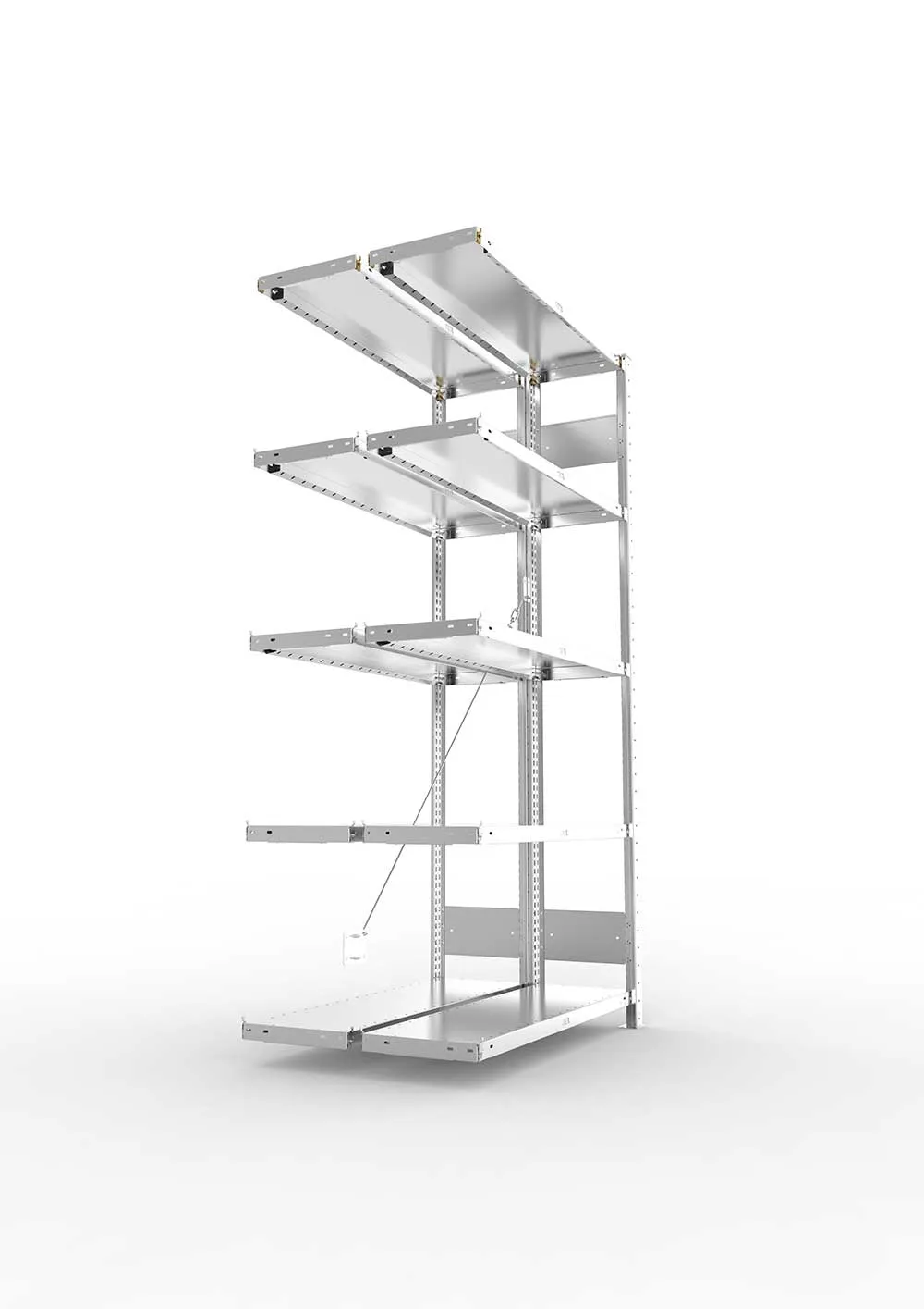 Metallregal Pro-Flex Stecksystem Doppelanbauregal – 200×100×30 cm, 230 kg, verzinkt