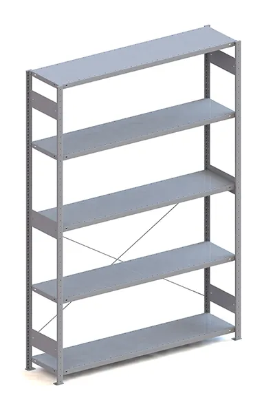 Metallregal Pro-Max Stecksystem Grundregal – 250×170×40 cm, 200 kg, RAL 7035, 5 Böden