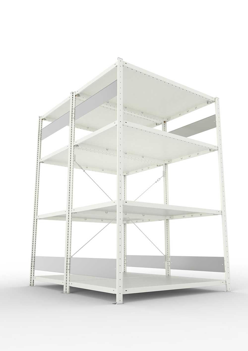 Metallregal Pro-Flex Stecksystem Doppelgrundregal – 200×130×80 cm, 230 kg, RAL 7035