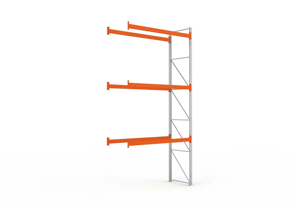 Palettenregal Anbaumodul – 550×278×110 cm, bis 1000 kg, 4 Ebenen