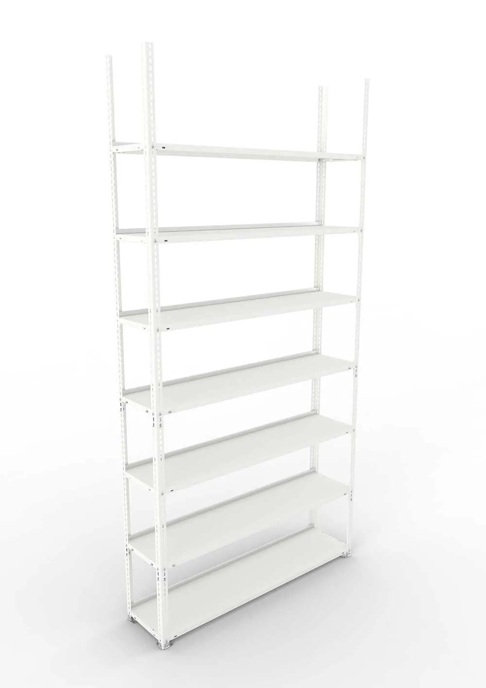 Büroregal Pro Schraubsystem Grundregal – 250×125×30 cm, RAL 7035, einseitig