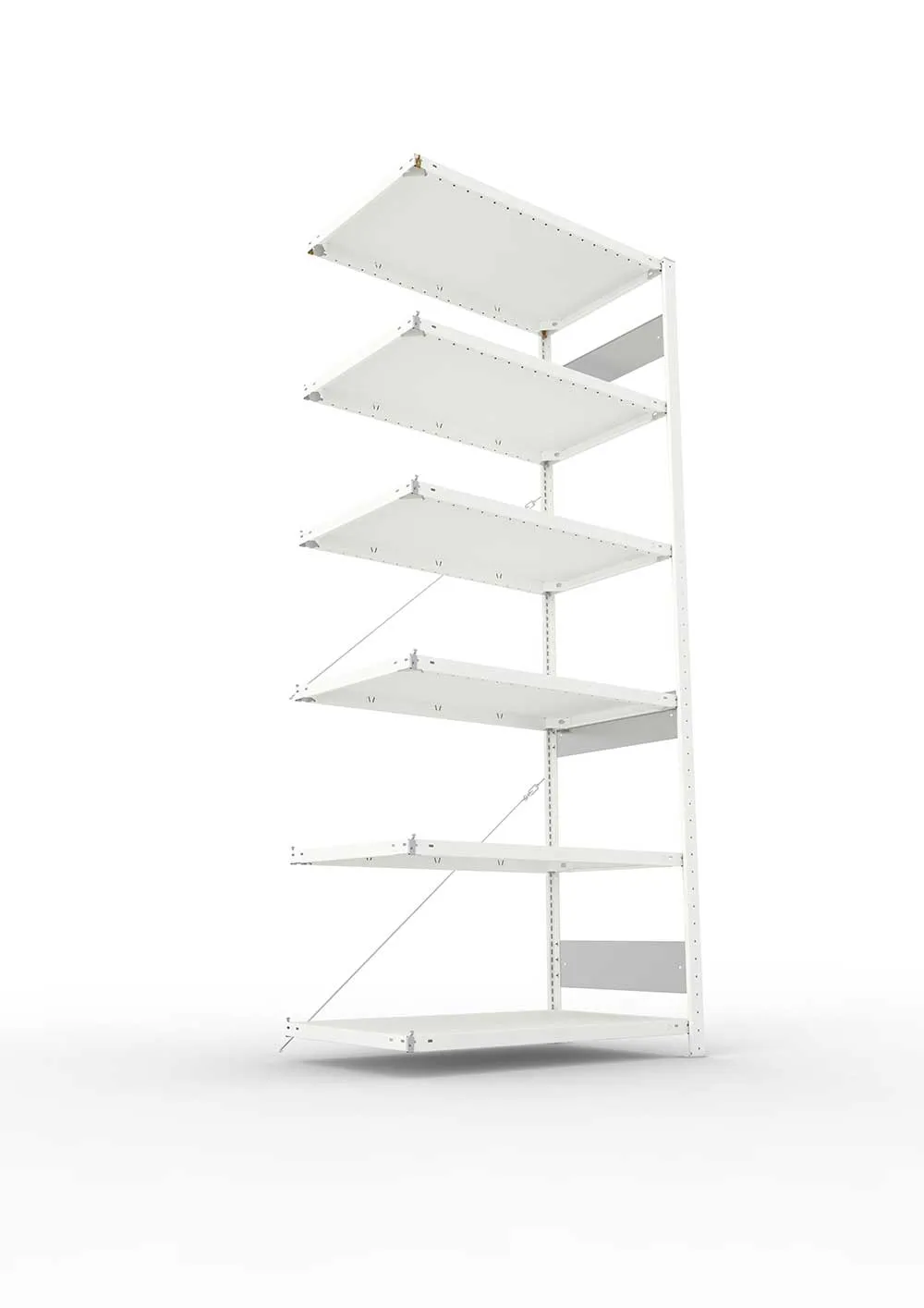 Metallregal Pro-Flex Stecksystem Anbauregal – 250×100×60 cm, 150 kg, RAL 7035, 6 Böden