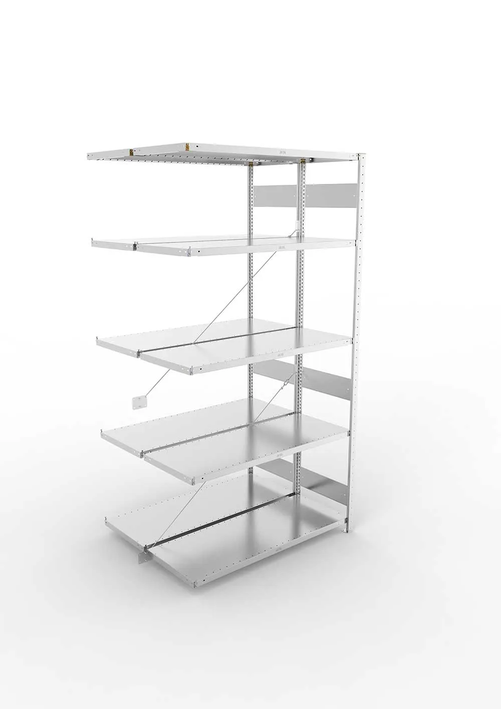 Metallregal Pro-Flex Stecksystem Doppelanbauregal – 250×130×50 cm, 230 kg, verzinkt