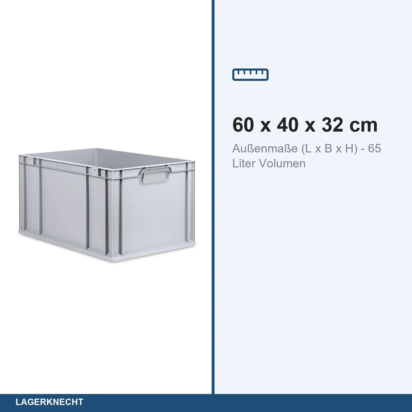 Eurobox 60x40x32 cm mit Scharnierdeckel, NextGen