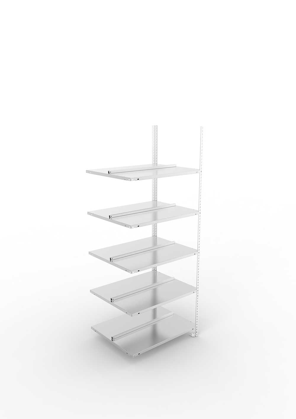 Büroregal Pro Schraubsystem Anbauregal – 185×75×60 cm, verzinkt