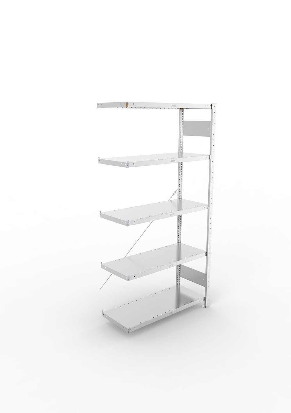 Metallregal Pro-Max Stecksystem Anbauregal – 200×100×40 cm, 230 kg, verzinkt, 5 Böden