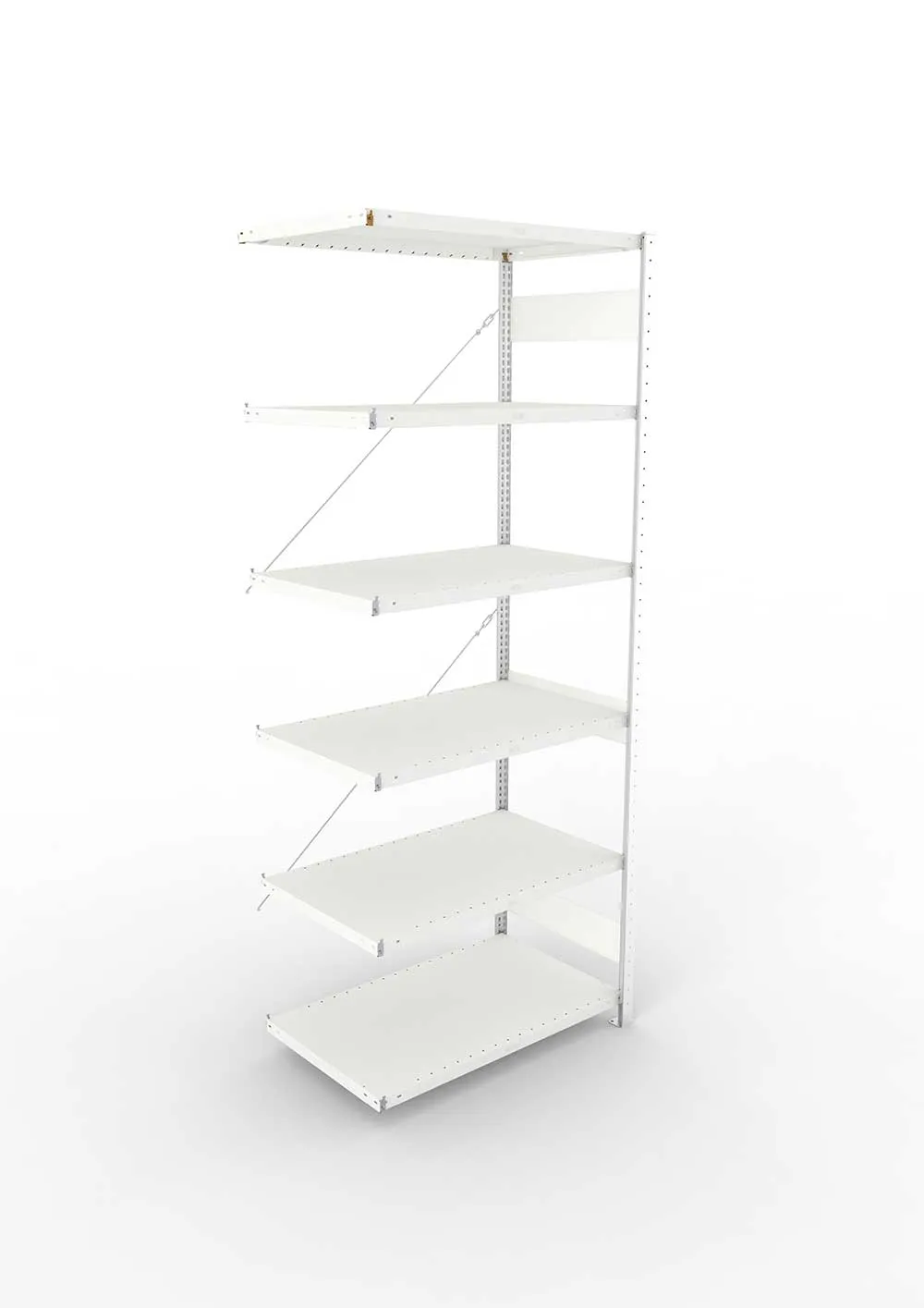 Metallregal Pro-Max Stecksystem Anbauregal – 250×100×60 cm, 230 kg, RAL 7035, 6 Böden