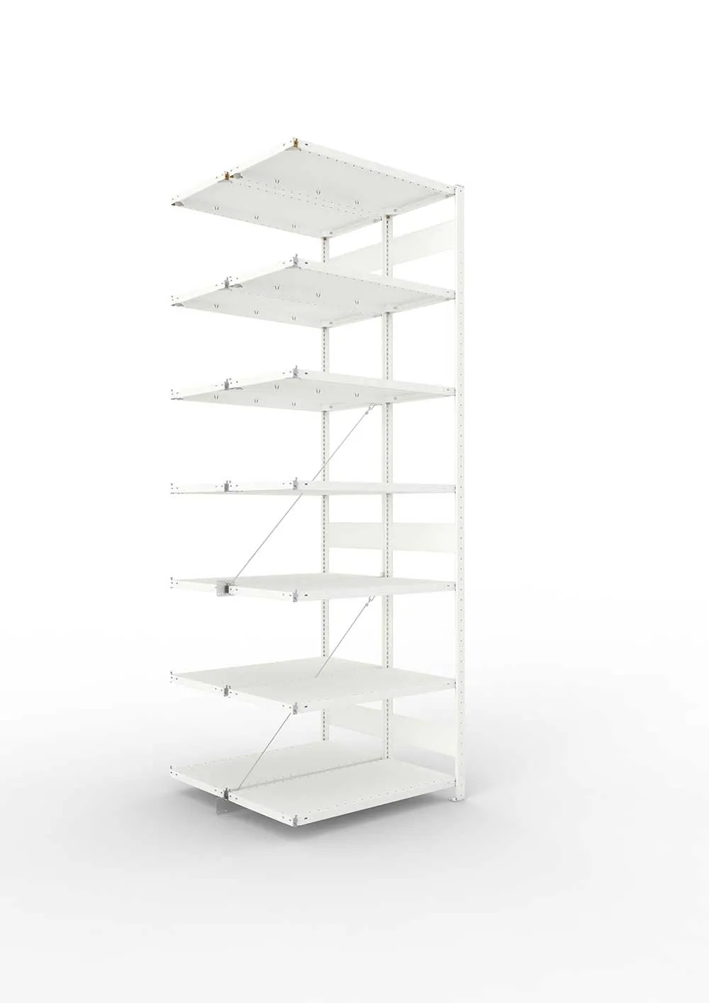 Metallregal Pro-Max Stecksystem Doppelanbauregal – 300×100×50 cm, 150 kg, RAL 7035