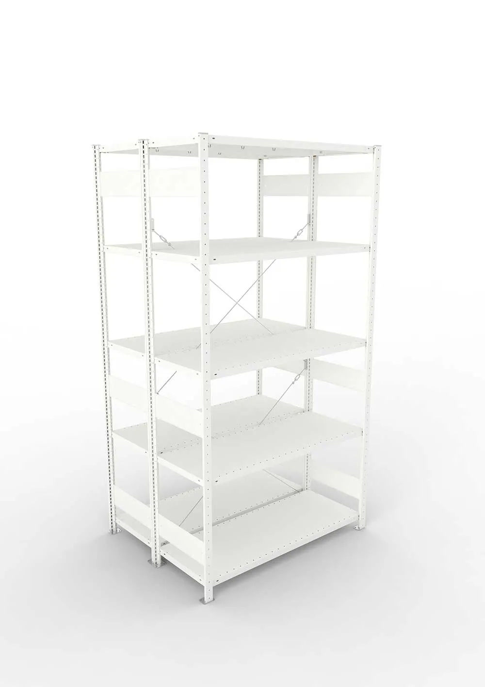 Metallregal Pro-Max Stecksystem Doppelgrundregal – 250×130×50 cm, 230 kg, RAL 7035