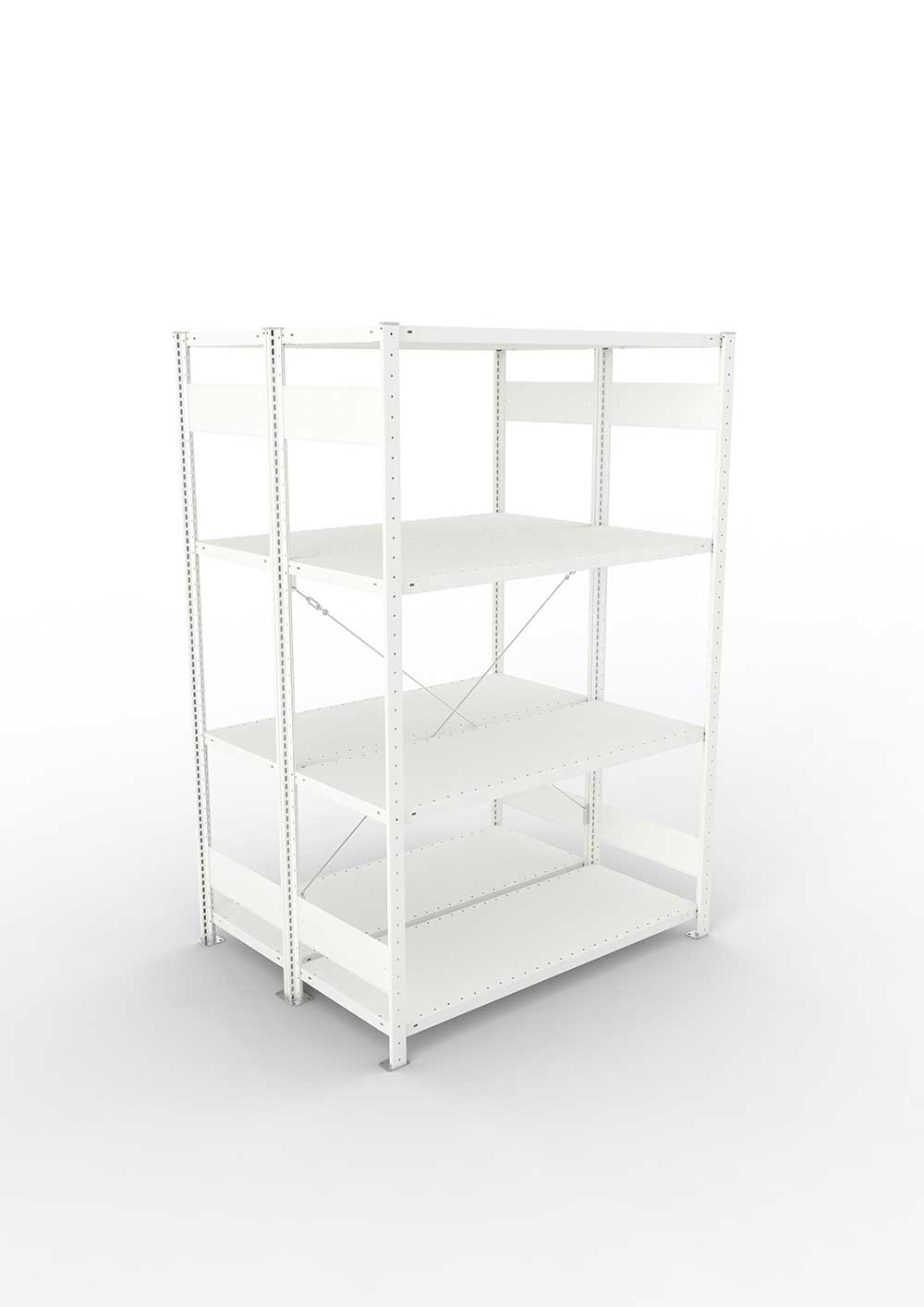 Metallregal Pro-Max Stecksystem Doppelgrundregal – 200×130×50 cm, 230 kg, RAL 7035