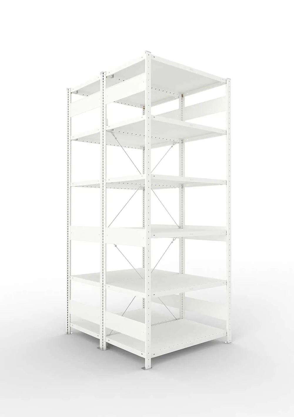 Metallregal Pro-Max Stecksystem Doppelgrundregal – 250×100×60 cm, 230 kg, RAL 7035