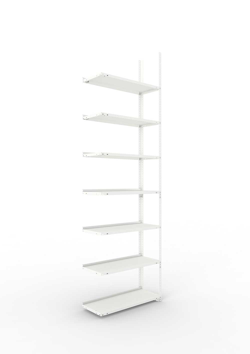 Büroregal Pro Schraubsystem Anbauregal – 250×75×30 cm, RAL 7035, einseitig