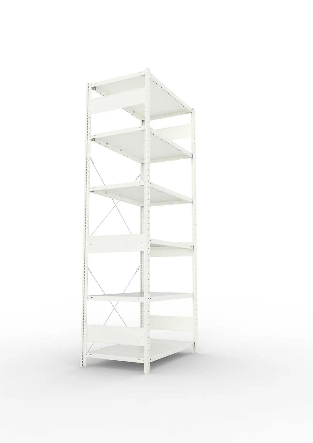 Metallregal Pro-Max Stecksystem Grundregal – 250×100×60 cm, 150 kg, RAL 7035, 6 Böden