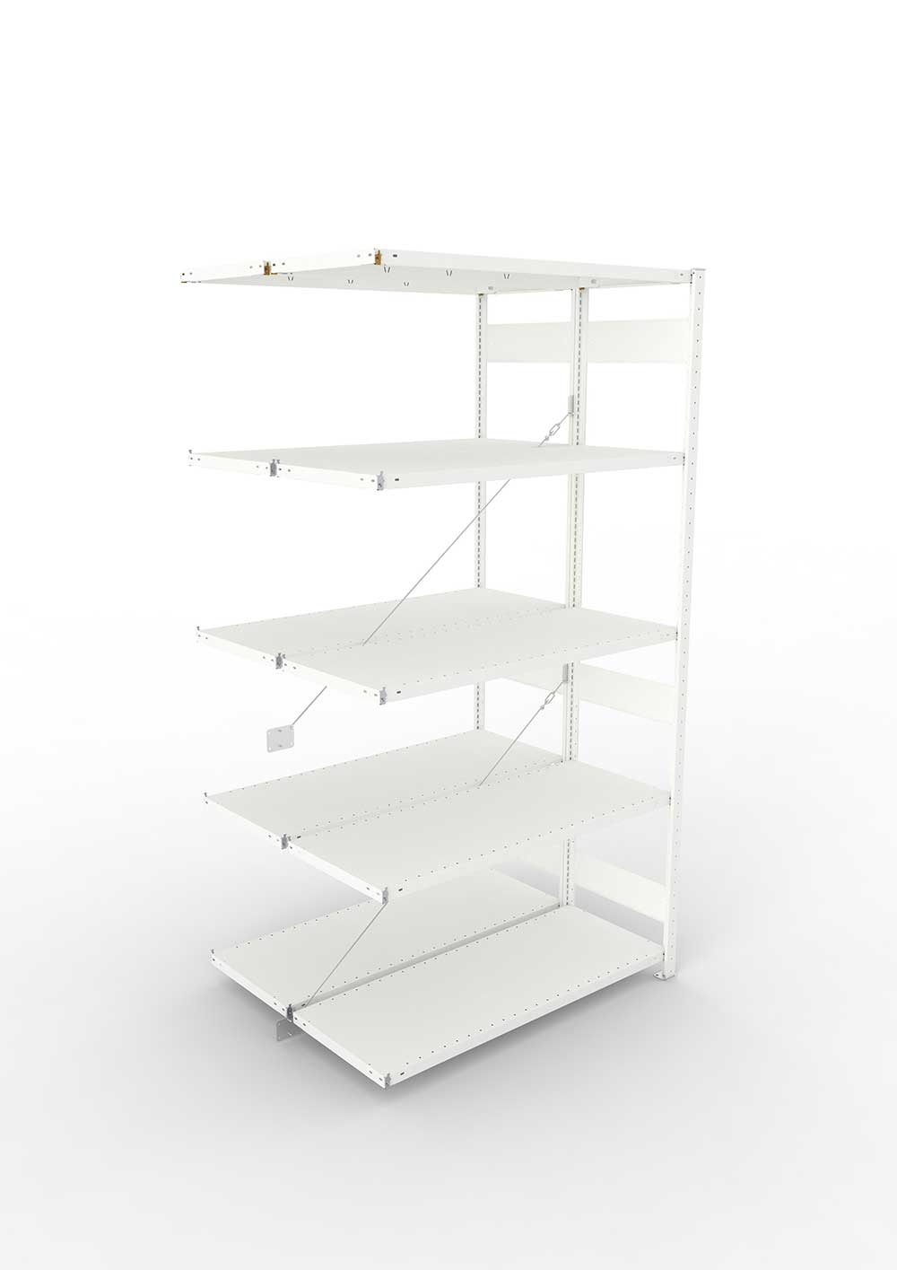 Metallregal Pro-Max Stecksystem Doppelanbauregal – 250×130×50 cm, 230 kg, RAL 7035