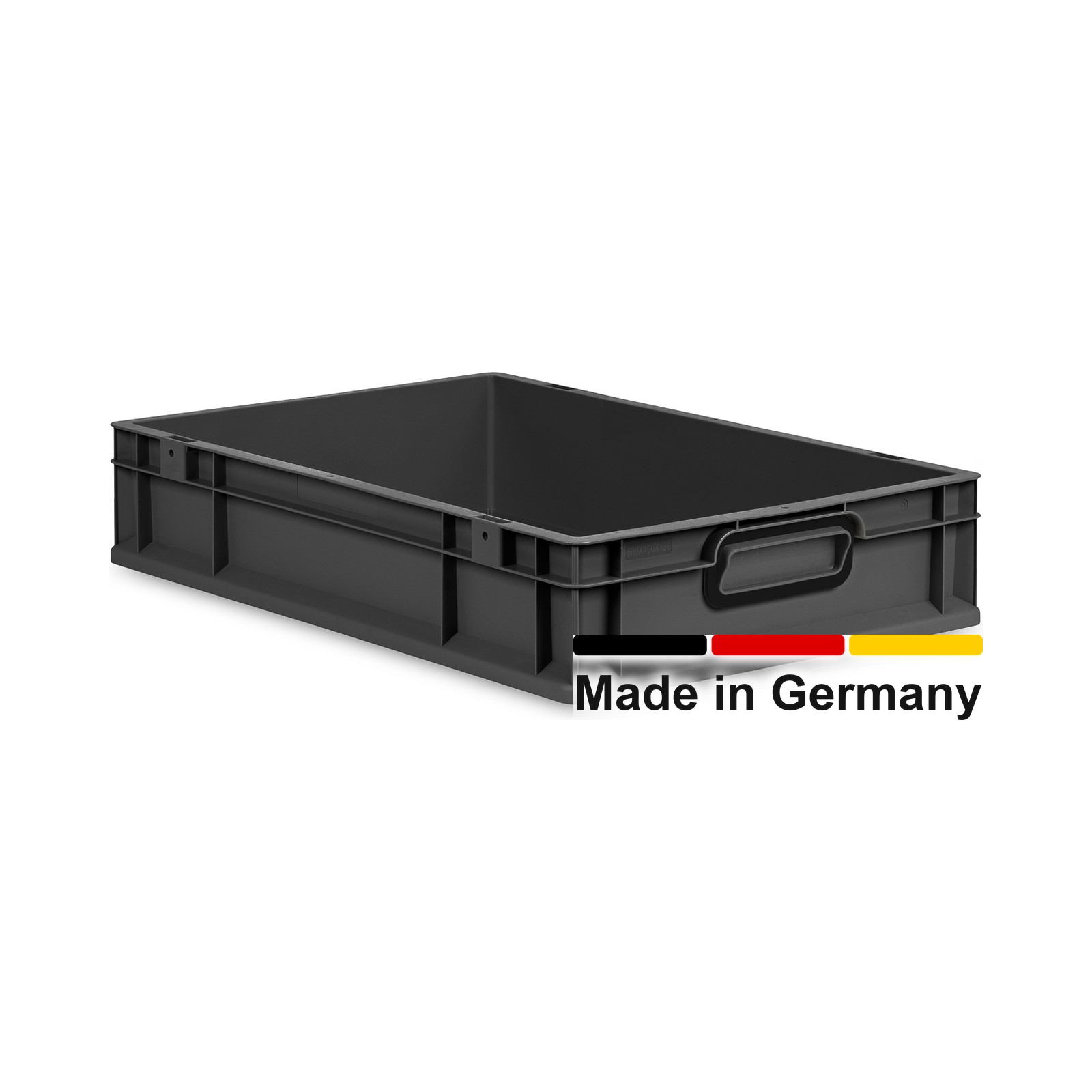 Eurobox 60x40x12 cm, NextGen Cycle, Griffe geschl. schwarz, anthrazit