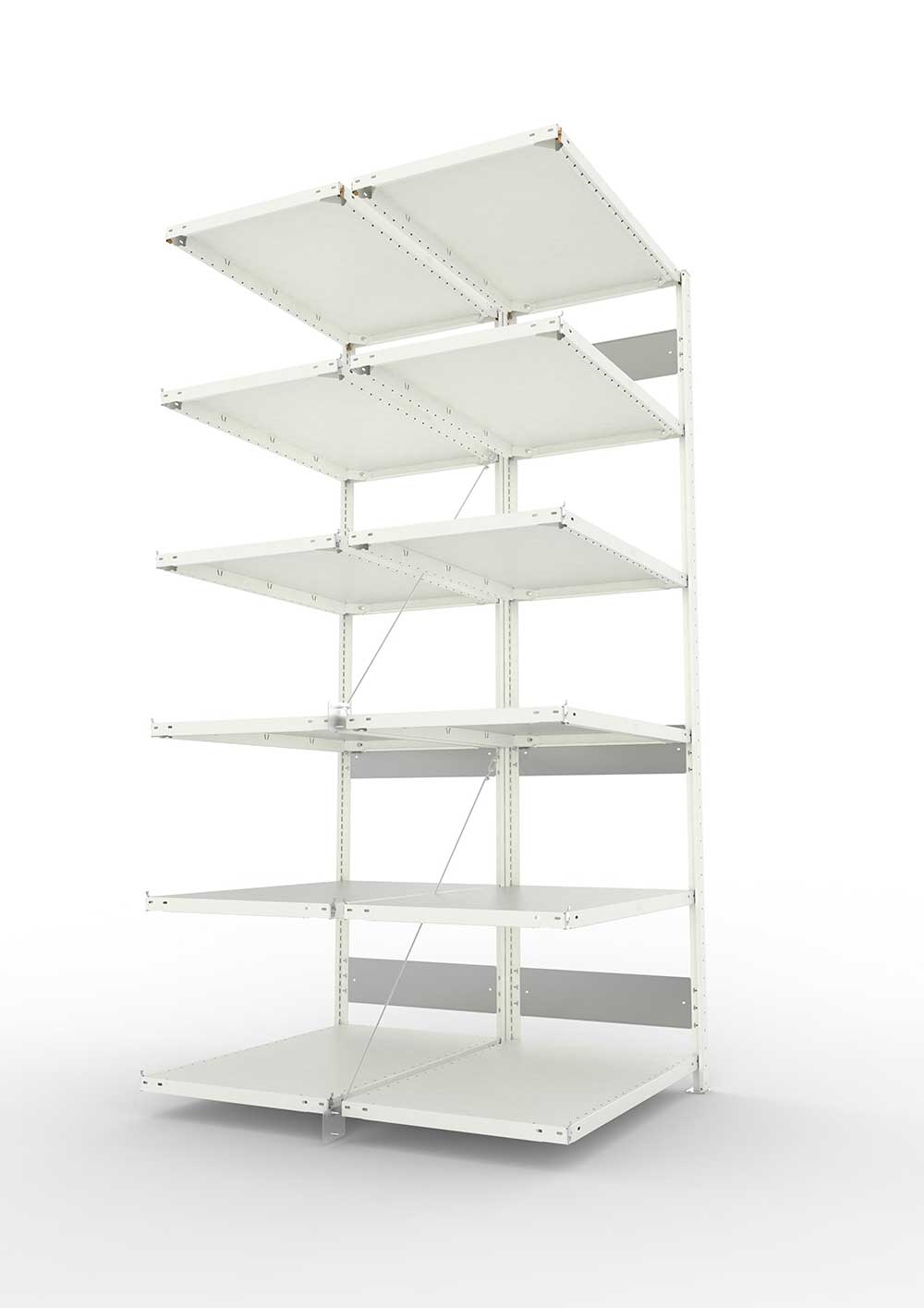 Metallregal Pro-Flex Stecksystem Doppelanbauregal – 250×100×60 cm, 150 kg, RAL 7035