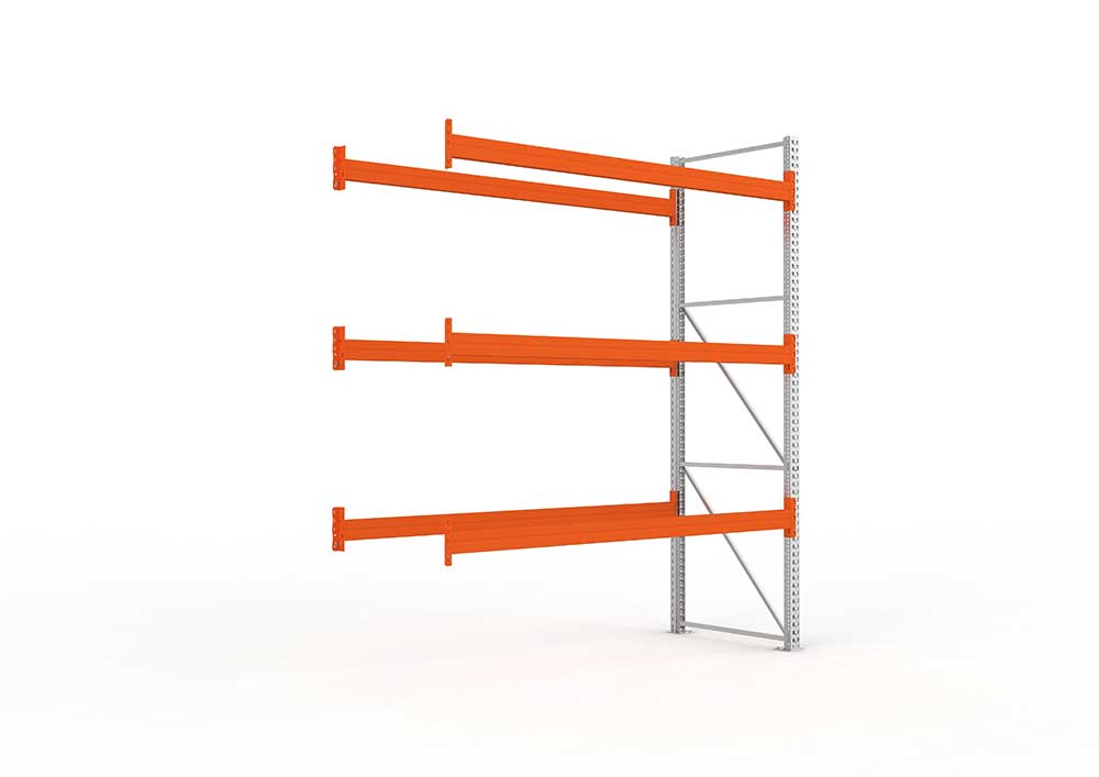 Palettenregal Anbaumodul – 330×278×110 cm, bis 1000 kg, 4 Ebenen