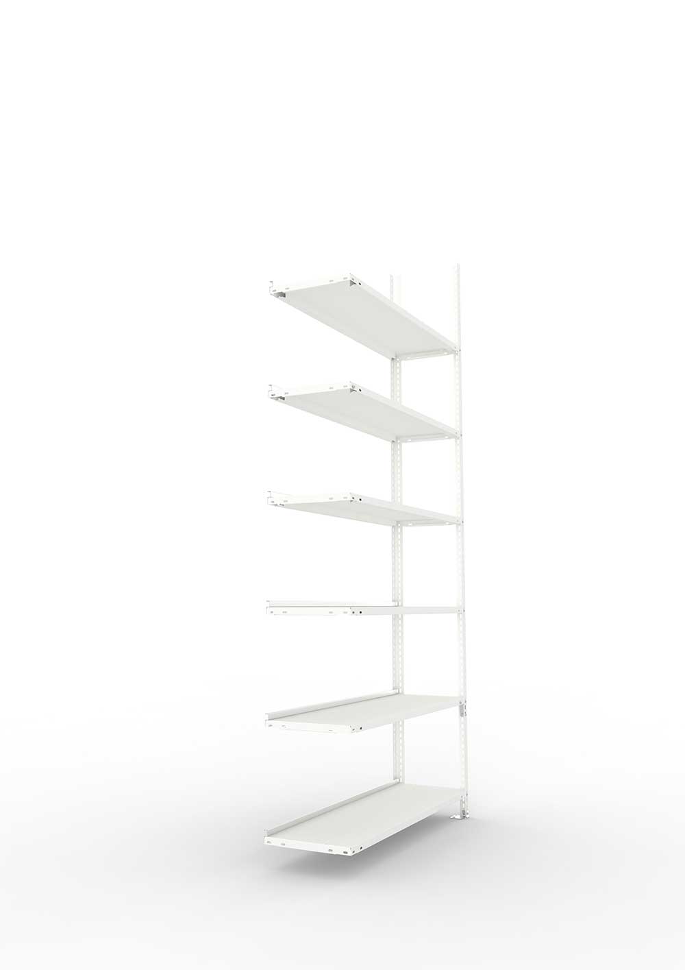 Büroregal Pro Schraubsystem Anbauregal – 220×100×30 cm, RAL 7035