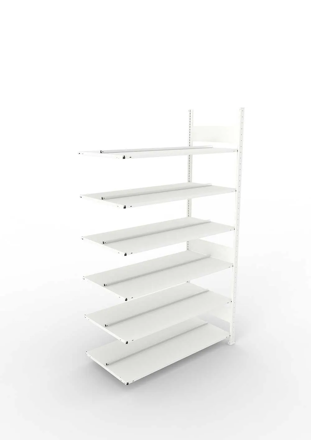 Büroregal Pro-Max Stecksystem Anbauregal – 220×125×60 cm, RAL 7035, doppelseitig