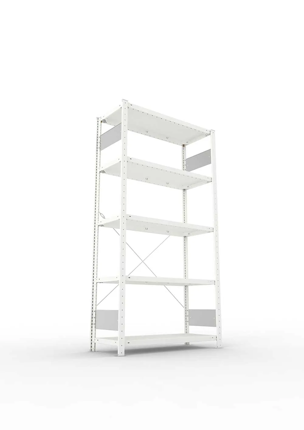 Metallregal Pro-Flex Stecksystem Grundregal – 200×100×40 cm, 150 kg, RAL 7035, 5 Böden