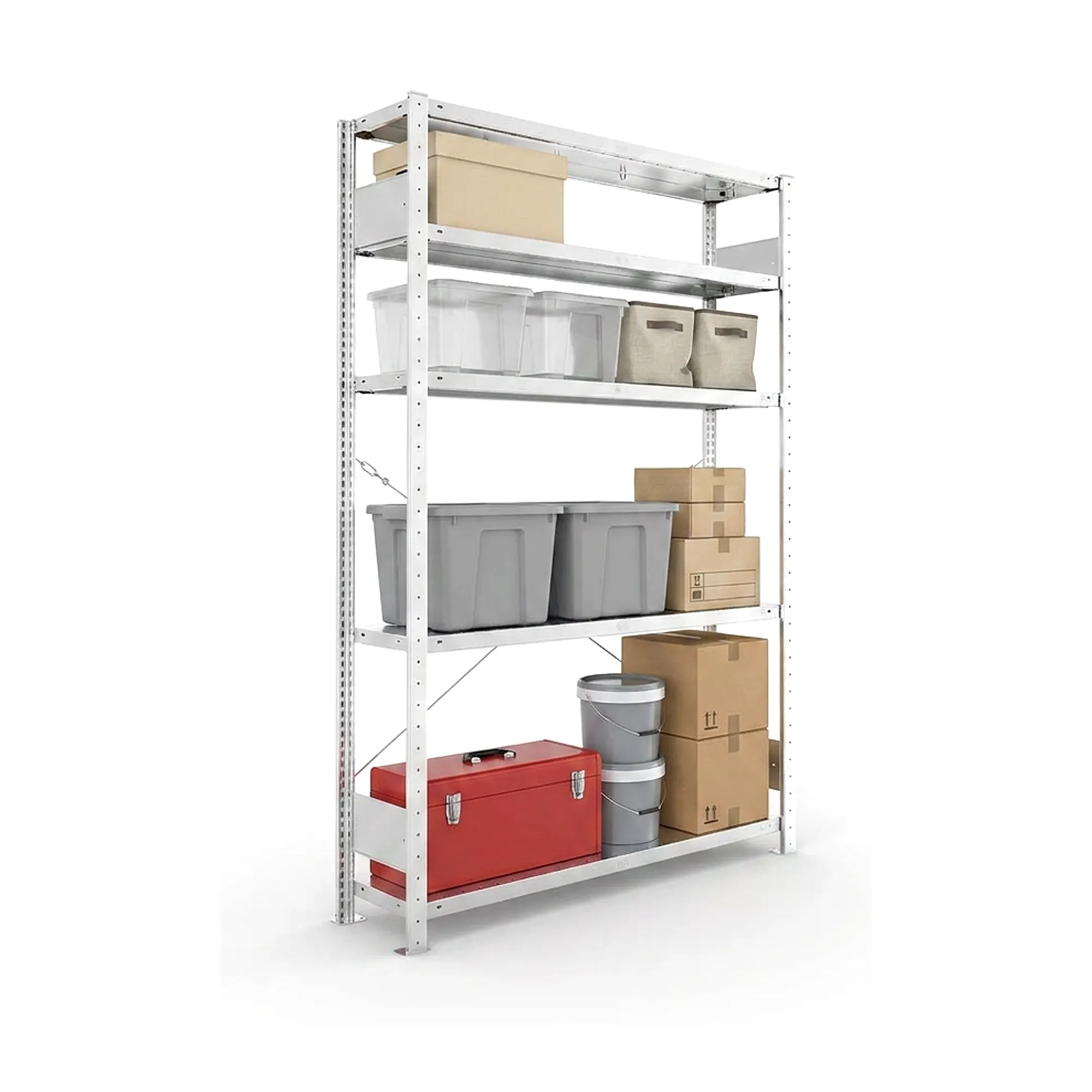 Metallregal Pro-Flex Stecksystem Grundregal – 200×130×30 cm, 230 kg, verzinkt, 4 Böden