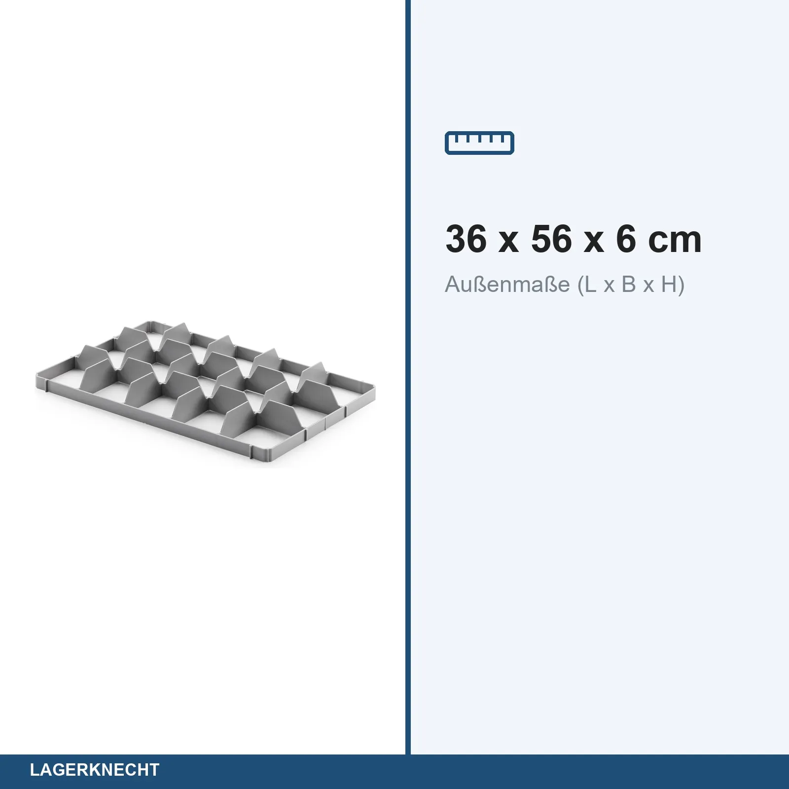 Gefache 3x5 - für 15 Gläser - Unterteil - 116x108x55 mm