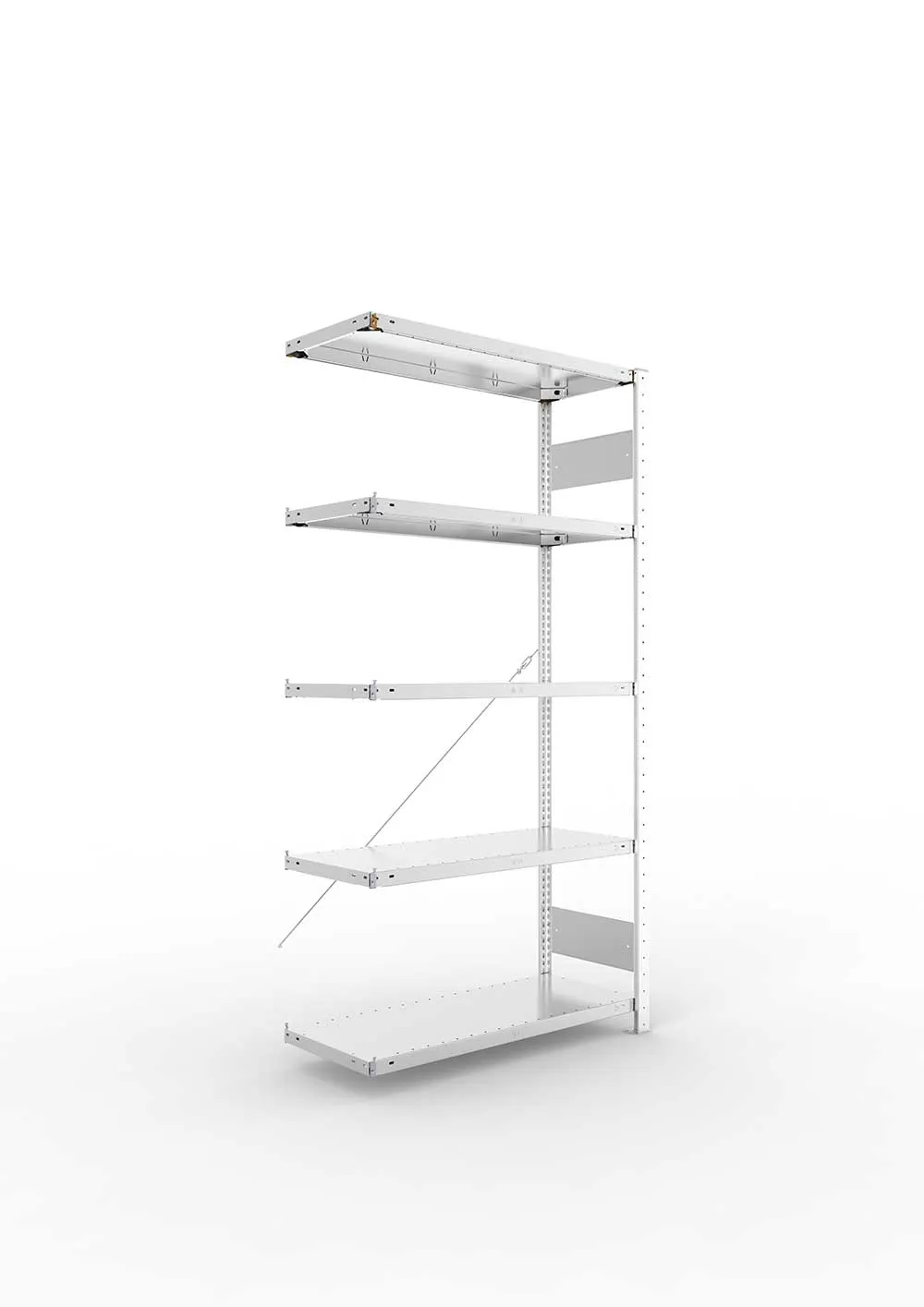Metallregal Pro-Flex Stecksystem Anbauregal – 200×100×40 cm, 150 kg, verzinkt, 5 Böden