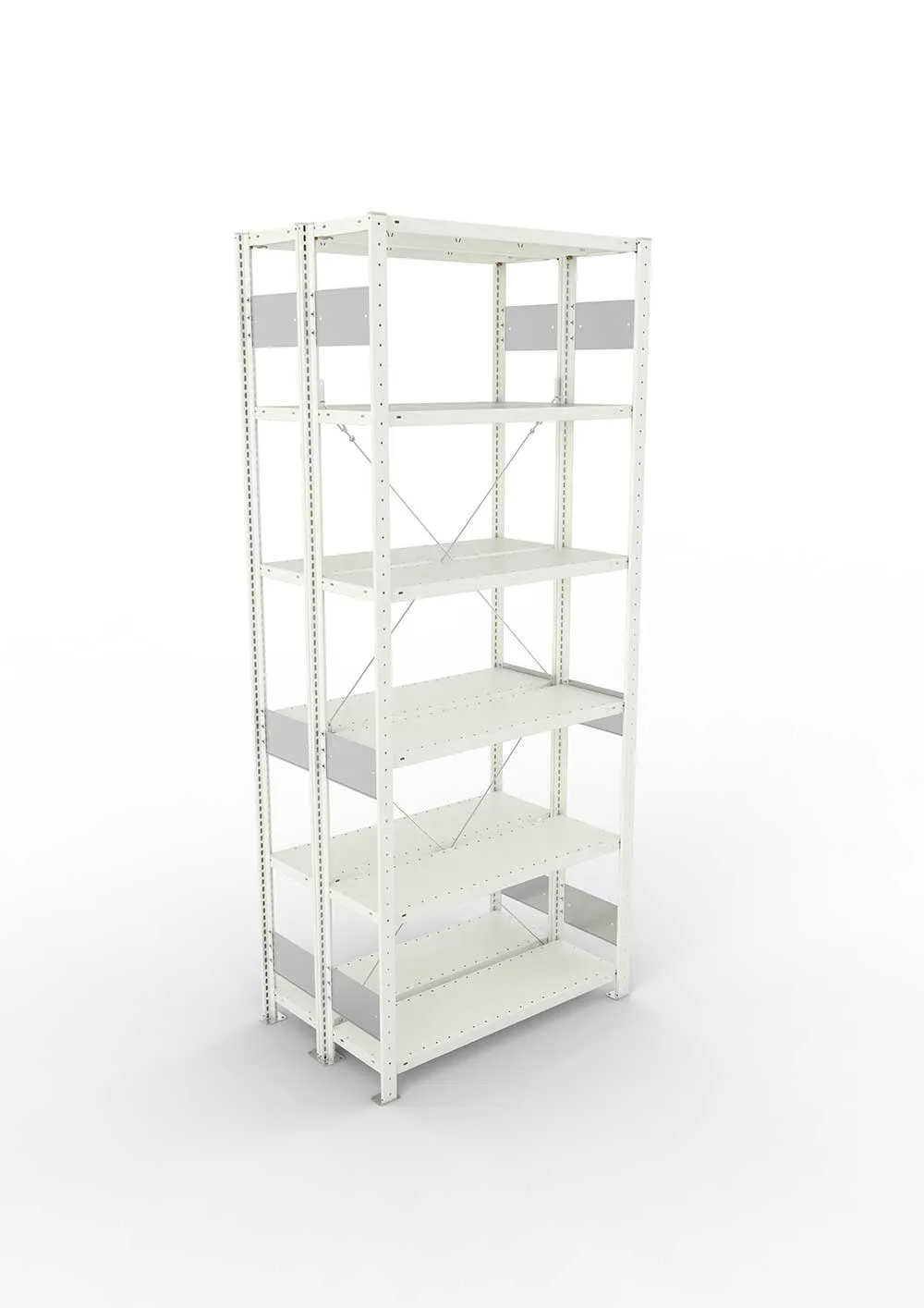 Metallregal Pro-Flex Stecksystem Doppelgrundregal – 250×100×30 cm, 150 kg, RAL 7035
