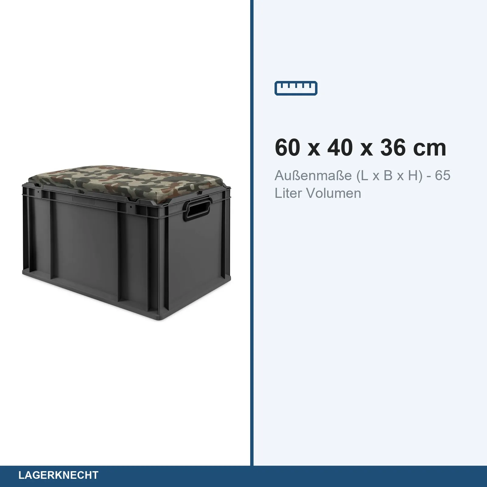 Seat Box 60x40x36 cm, NextGen Cycle, Griffe offen