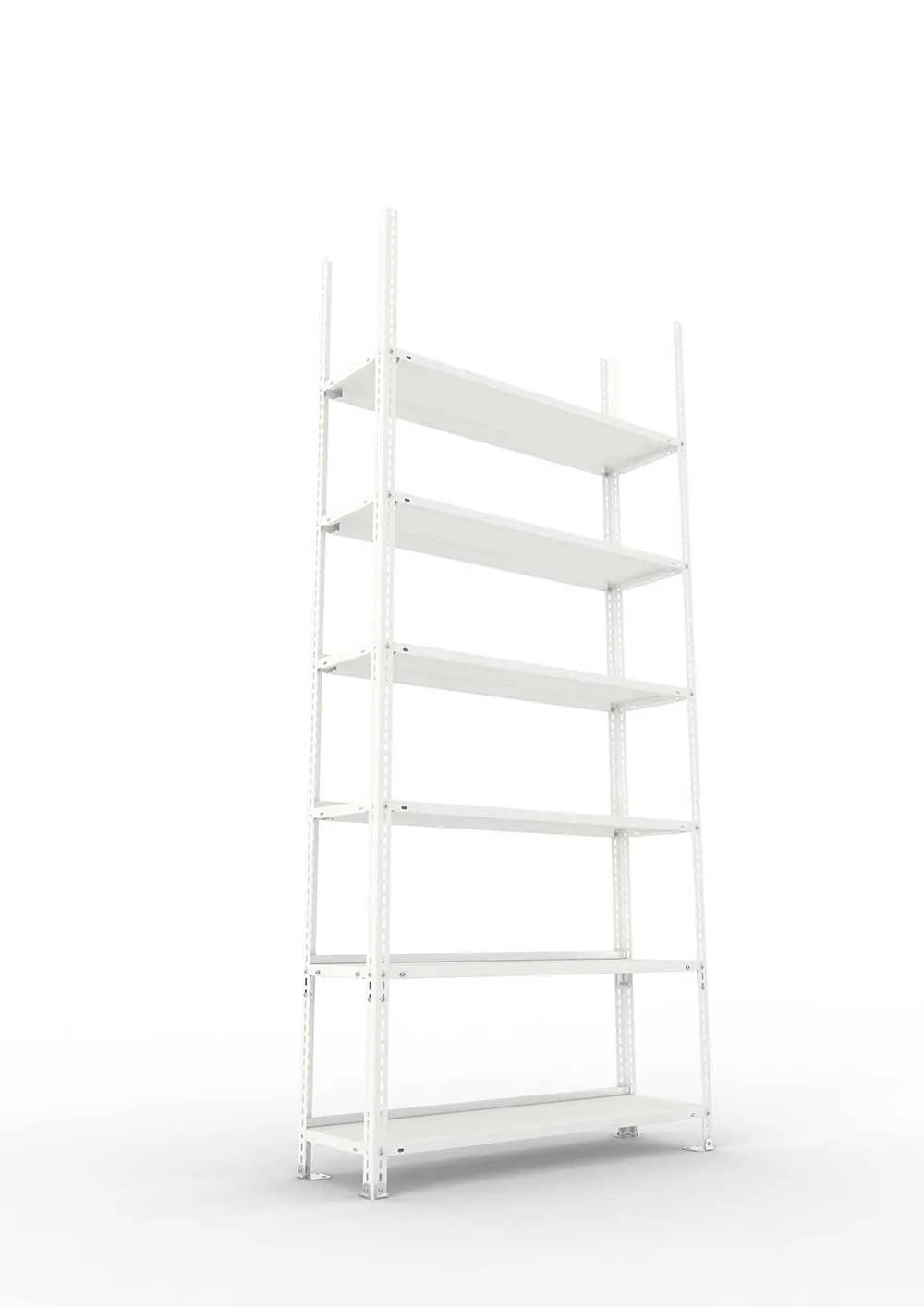 Büroregal Pro Schraubsystem Grundregal – 220×100×30 cm, RAL 7035