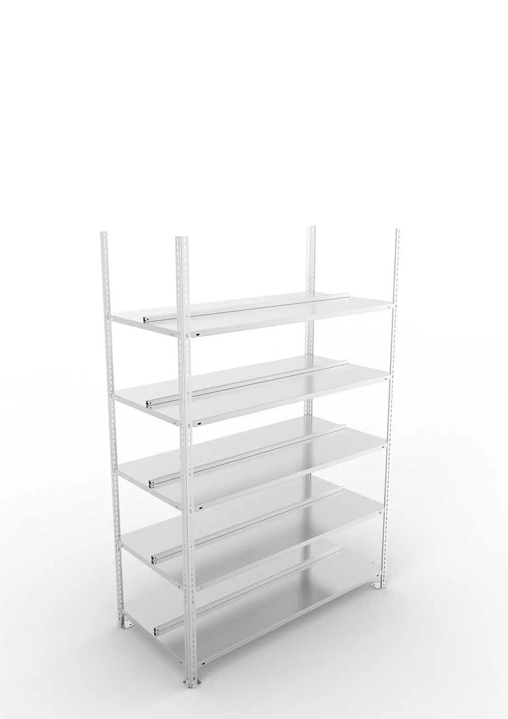 Büroregal Pro Schraubsystem Grundregal – 185×125×60 cm, verzinkt