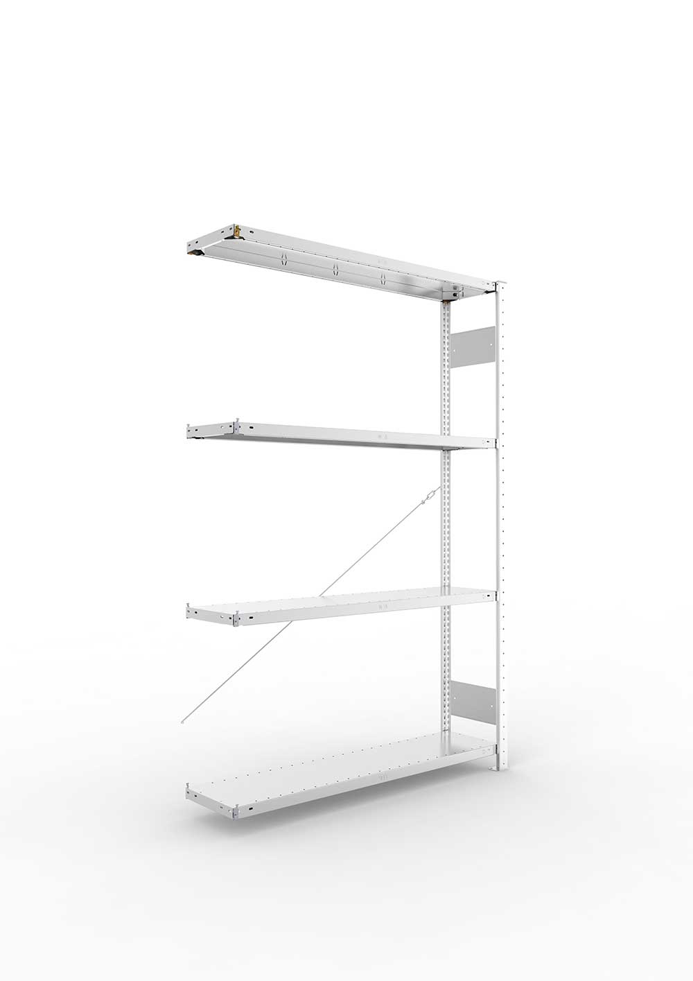 Kellerregal Pro-Flex Stecksystem Anbauregal – 200×130×30 cm, 230 kg, verzinkt, 4 Böden