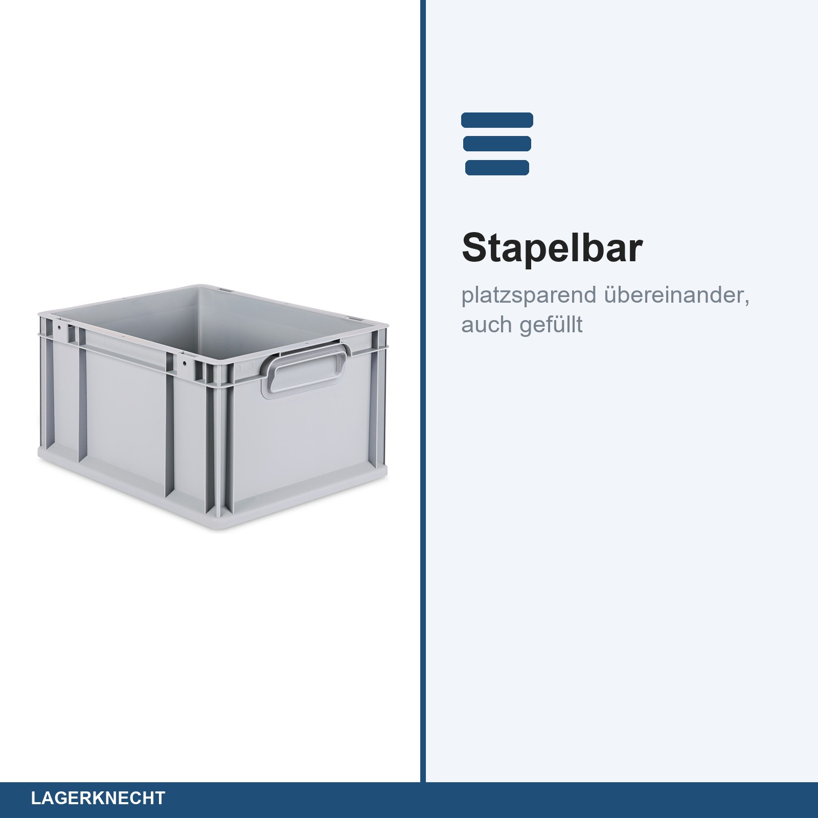 Eurobox 40x30x22 cm mit Scharnierdeckel, NextGen