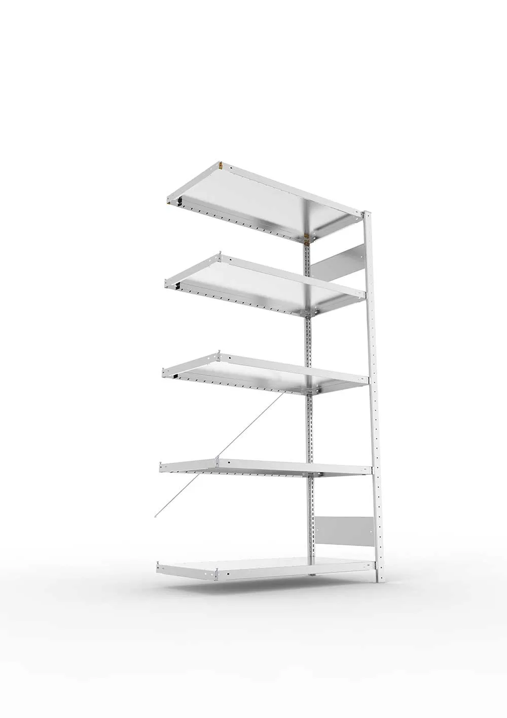 Kellerregal Pro-Flex Stecksystem Anbauregal – 200×100×50 cm, 230 kg, verzinkt, 5 Böden