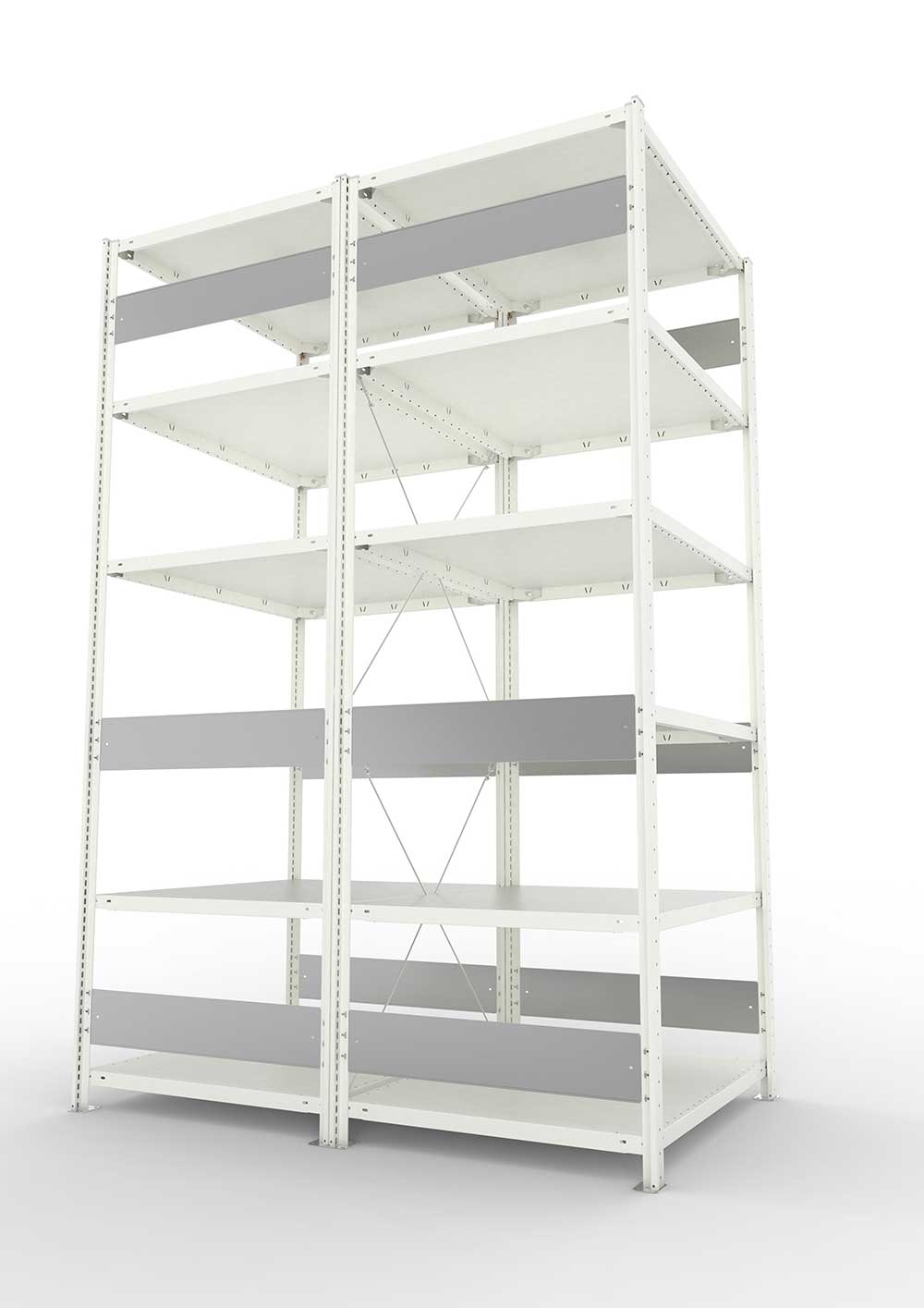 Metallregal Pro-Flex Stecksystem Doppelgrundregal – 250×100×80 cm, 230 kg, RAL 7035