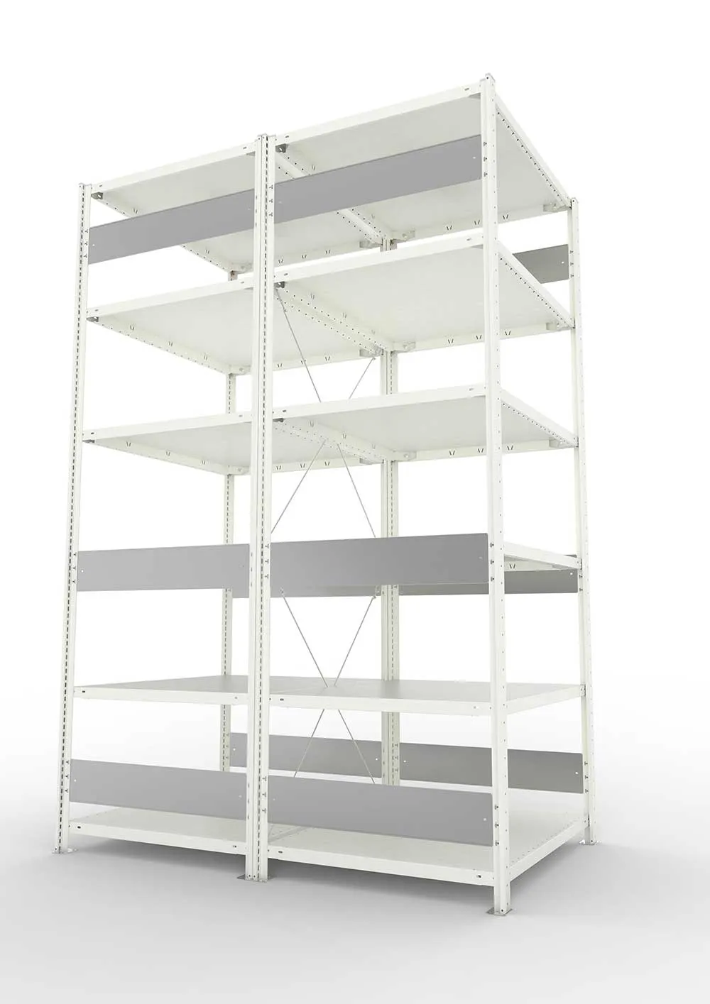 Metallregal Pro-Flex Stecksystem Doppelgrundregal – 250×100×80 cm, 230 kg, RAL 7035