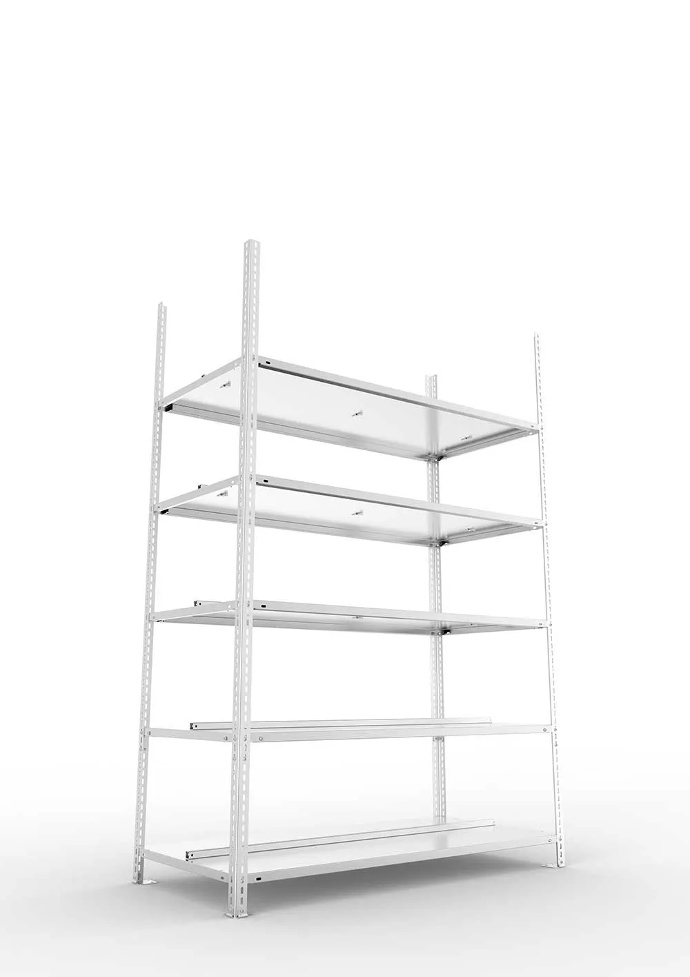 Büroregal Pro Schraubsystem Grundregal – 185×125×60 cm, verzinkt