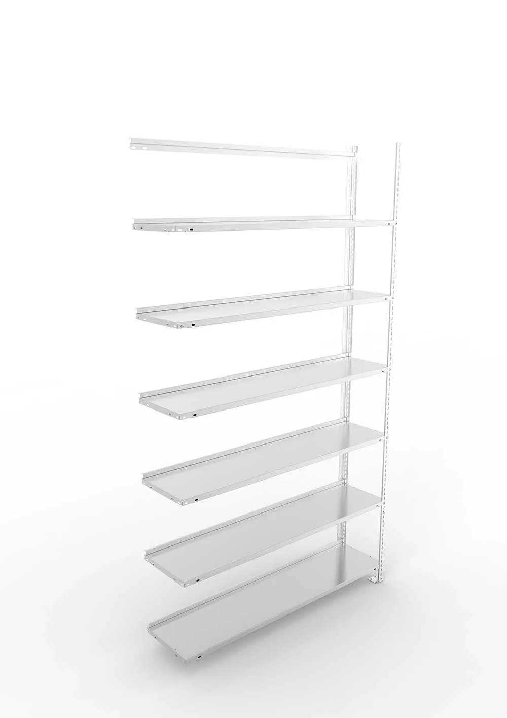 Büroregal Pro Schraubsystem Anbauregal – 220×125×30 cm, verzinkt