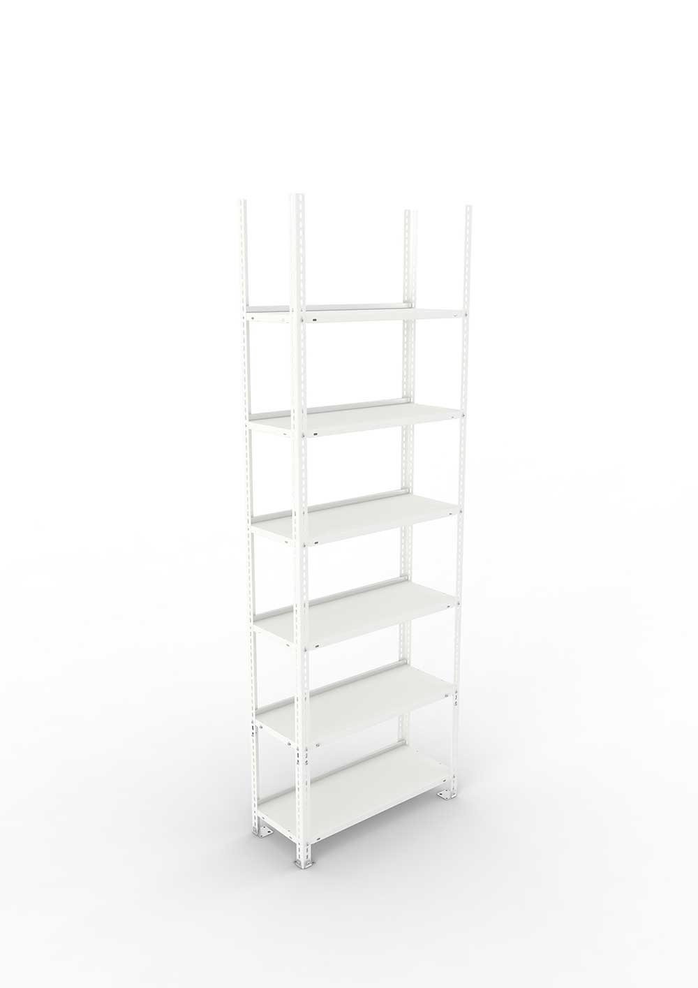 Büroregal Pro Schraubsystem Grundregal – 220×75×30 cm, RAL 7035