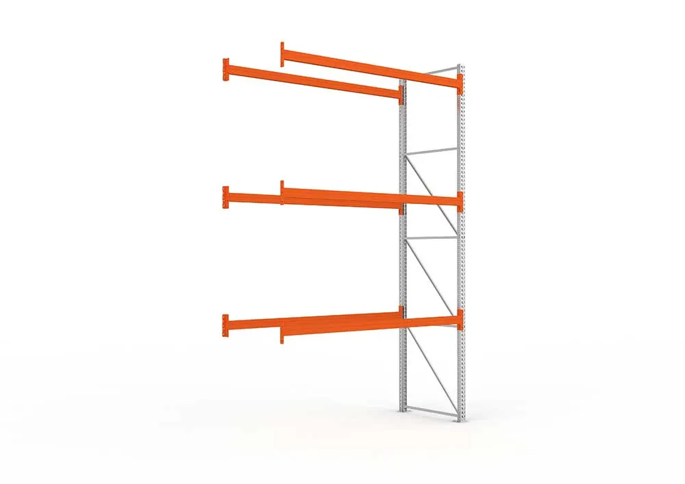 Palettenregal Anbaumodul – 440×278×110 cm, bis 800 kg, 4 Ebenen