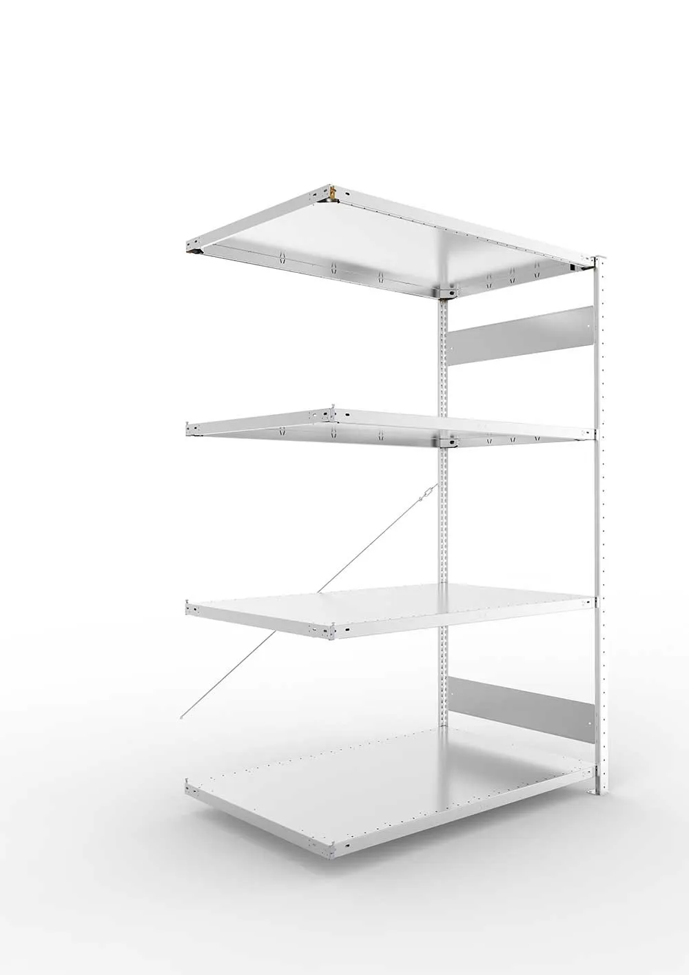 Kellerregal Pro-Flex Stecksystem Anbauregal – 200×130×80 cm, 230 kg, verzinkt, 4 Böden