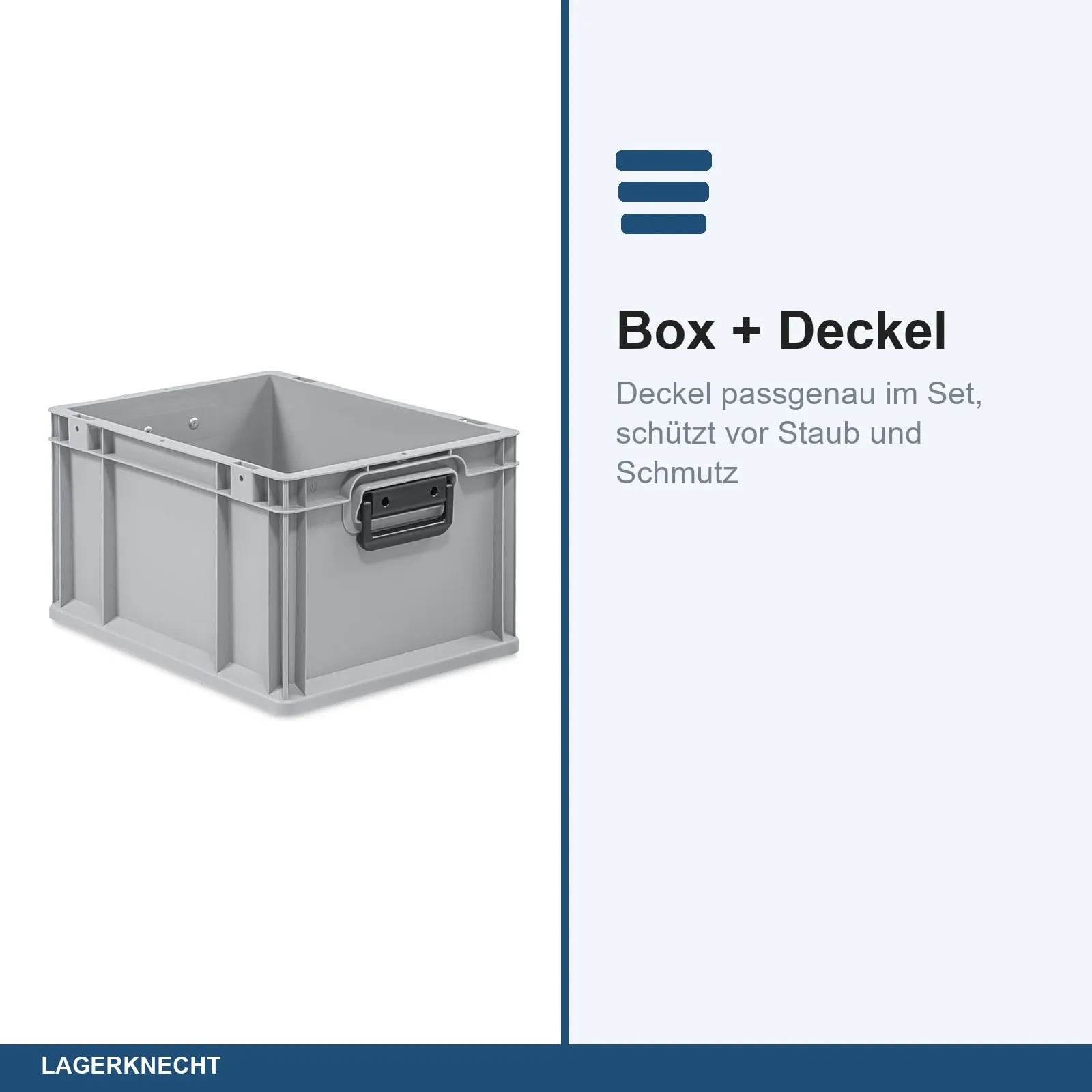 Eurobox 40x30x22 cm mit Scharnierdeckel, NextGen Portable Duo