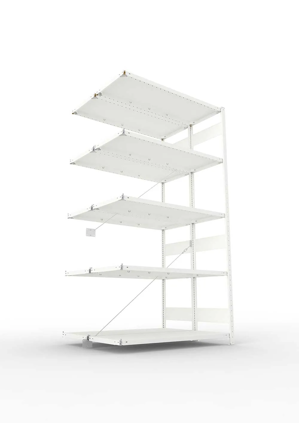 Metallregal Pro-Max Stecksystem Doppelanbauregal – 250×130×50 cm, 230 kg, RAL 7035