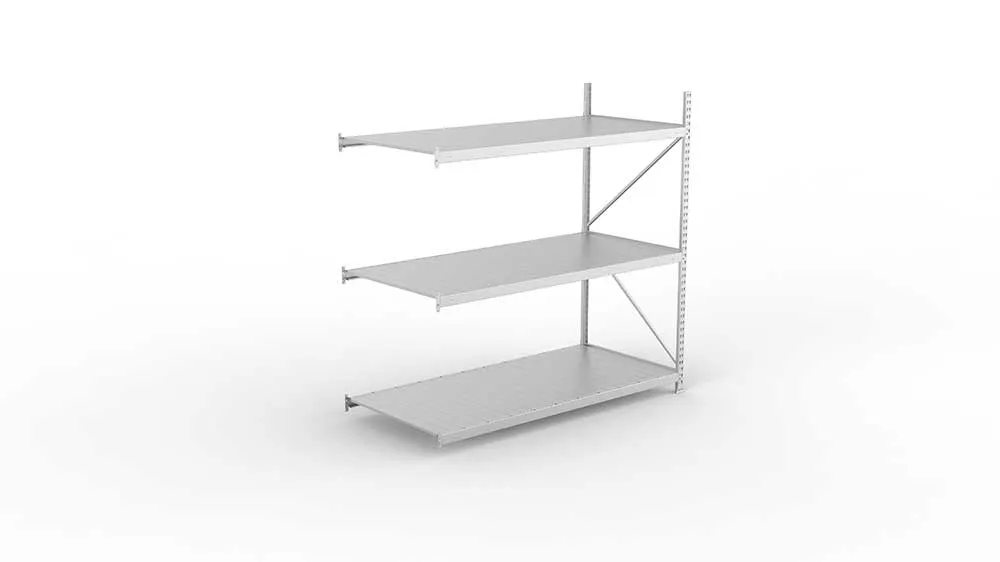 Weitspannregal Anbauregal 220×220×105 cm – Stahlpaneele, verzinkt